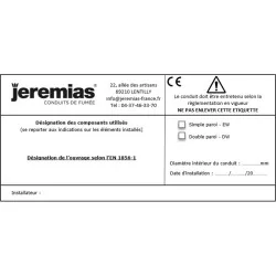 étiquette signaletique DW/EW - accessoire conduit de fumée