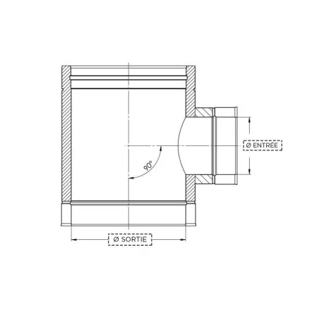 plan té 87 piquage réduit - conduit de fumée double paroi isolé plan té 87 piquage réduit - conduit de fumée double paroi isolé