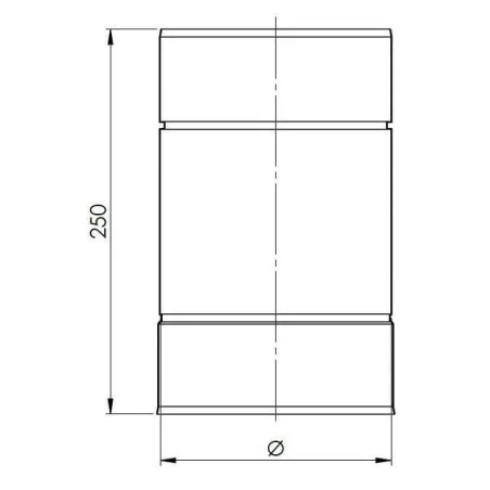 plan élément droit 250 mm - conduit de ventilation haute simple paroi