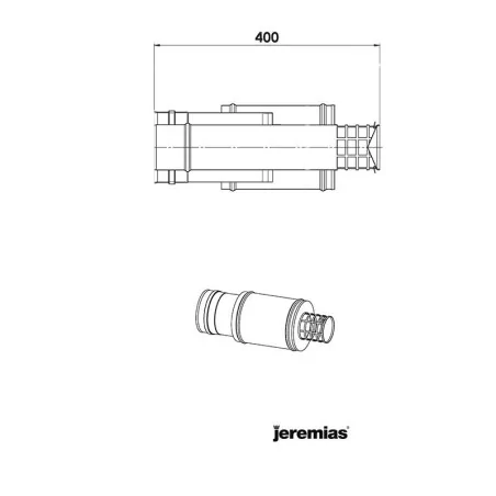  plan terminal horizontal court inox - conduit de fumée concentrique pour poêle à pellet