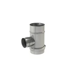 té 90 inox sortie de fumées piquage 80 mm femelle - conduit de fumée concentrique pour poêle à pellet