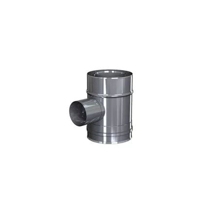 té 90 inox entrée d'air 80 mm mâle - conduit de fumée concentrique pour poêle à pellet