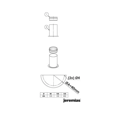 plan support au sol recoupable pour té compact - conduit de fumée