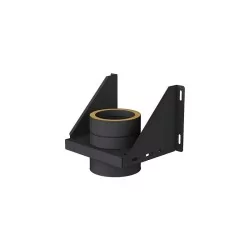 support mural ajustable noir - conduit de fumée double paroi isolé noir