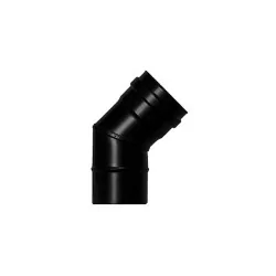 coude 45 - conduit simple paroi en acier noir mat pour poêle à pellets