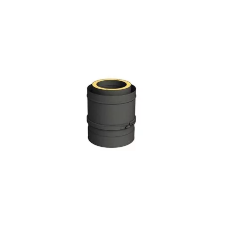 élément droit reglable 250-320 mm - conduit de fumée triple paroi isolé noir