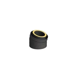 coude 15 - conduit de fumée triple paroi isolé noir