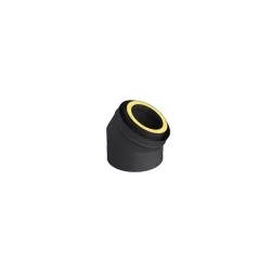 coude 30 - conduit de fumée triple paroi isolé noir