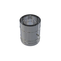 élément droit 250 mm avec 1 prise test - conduit de fumée concentrique pour chaudière à pellets